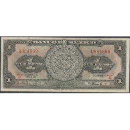 Mexico 1 Peso 25 Ene 1961 Serie JZ P59g