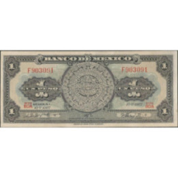 Mexico 1 Peso 10 May 1967 Serie BDA P59j