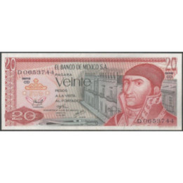 Mexico 20 Pesos 8 Jul 1976 Serie CD P64c