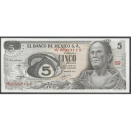 Mexico 5 Pesos 27 Jun 1972 Serie 1AW P62c