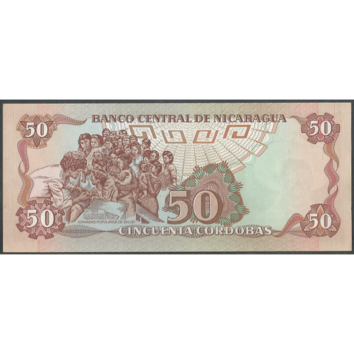 Nicaragua 50 Cordobas 1985 P153 reverso