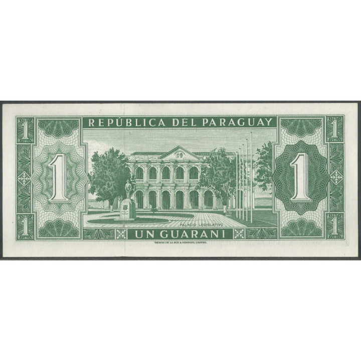 Paraguay 1 Guarani L1952 P193a reverso