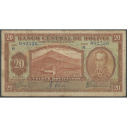 Bolivia 20 Bolivianos L 20 Jul 1928 Serie R P131