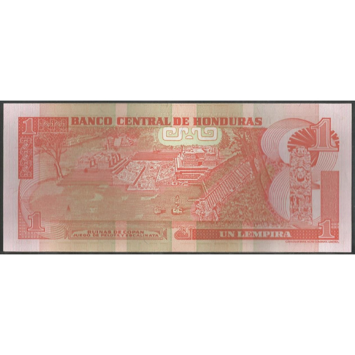 Honduras 1 Lempira 14 Dic 2000 P84a reverso