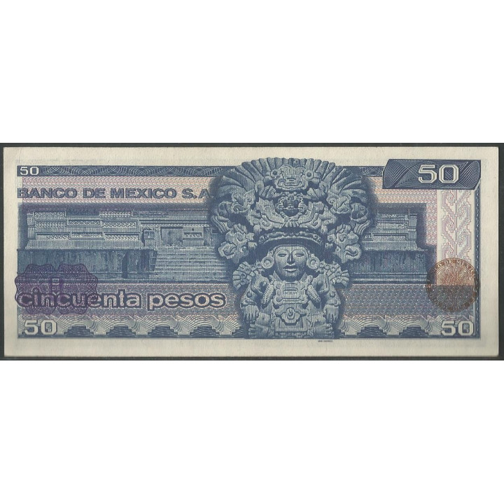 Mexico 50 Pesos 27 Ene 1981 Serie KZ P73 reverso