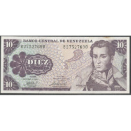 Venezuela 10 Bolivares 6 Oct 1981 B 8 Dig P60a