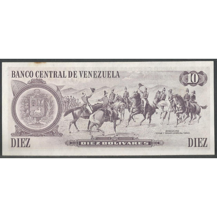 Venezuela 10 Bolivares 6 Oct 1981 B 8 Dig P60a reverso