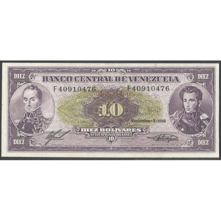 Venezuela 10 Bolivares 3 Nov 1988 F 8 Dig P62
