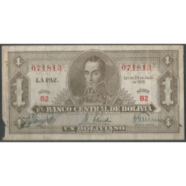 Bolivia 1 Boliviano L 20 Jul 1928 Serie B2 P128a