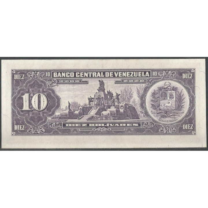 Venezuela 10 Bolivares 3 Nov 1988 F 8 Dig P62 reverso