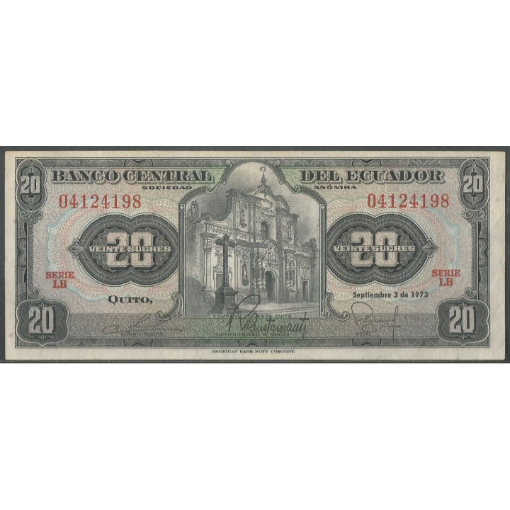Ecuador 20 Sucres 3 Sep 1973 LB P103b