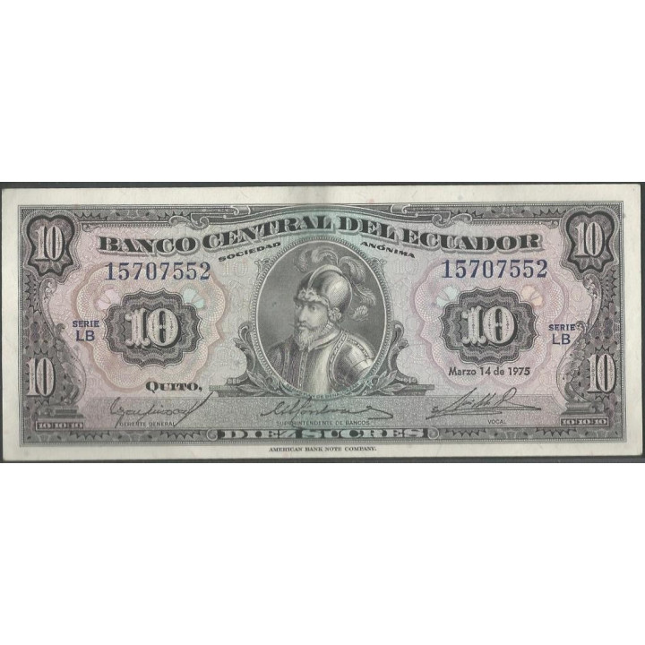 Ecuador 10 Sucres 14 Mar 1975 LB P109