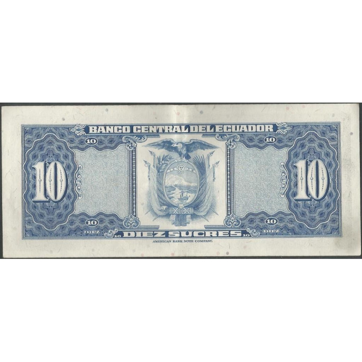 Ecuador 10 Sucres 14 Mar 1975 LB P109 reverso