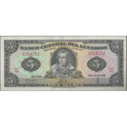 Ecuador 5 Sucres 24 May 1968 HH P113b