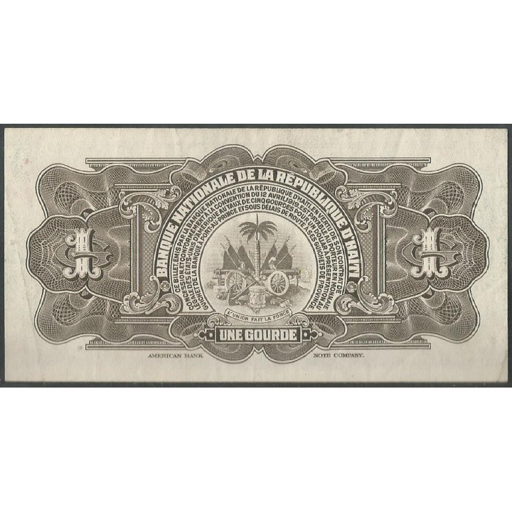 Haiti 1 Gourde L1919 P200a2 reverso