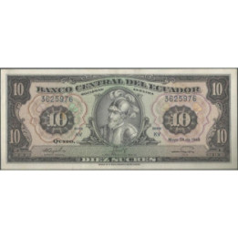 Ecuador 10 Sucres 24 May 1968 KV P114a