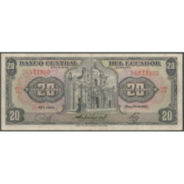 Ecuador 20 Sucres 24 May 1968 LG P115b