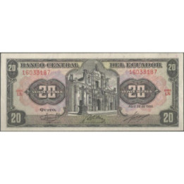 Ecuador 20 Sucres 29 Abr 1986 LN P121Aa