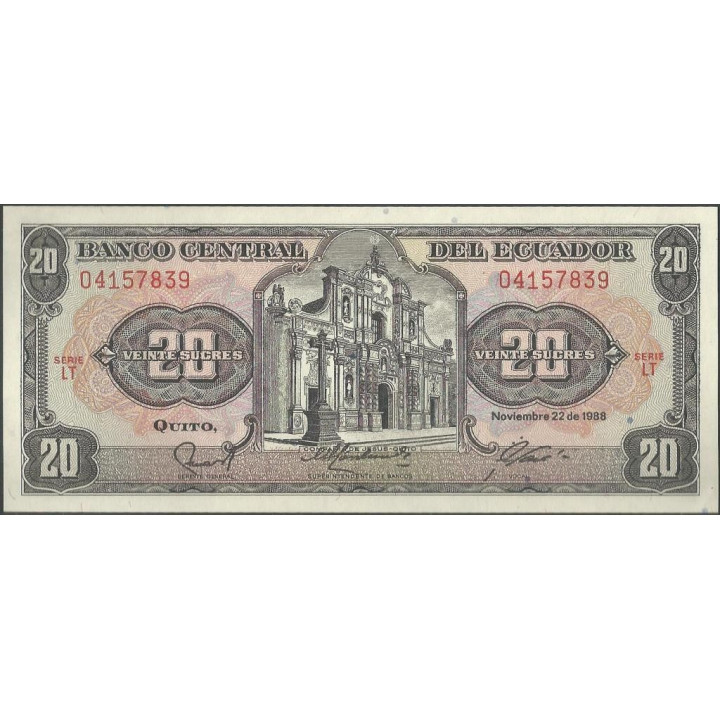 Ecuador 20 Sucres 22 Nov 1988 LT P121Aa