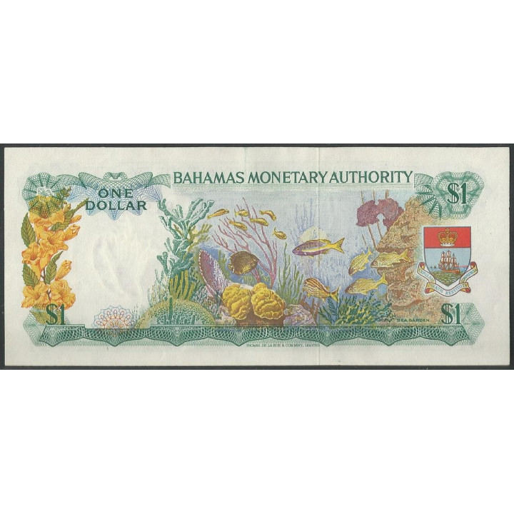 Bahamas 1 Dollar L1968 P27a reverso