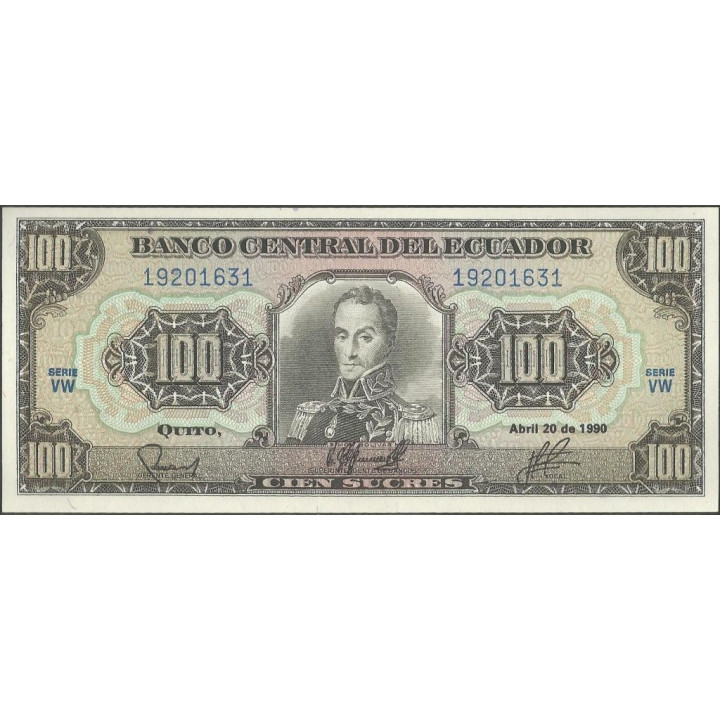 Ecuador 100 Sucres 20 Abr 1990 VW P123
