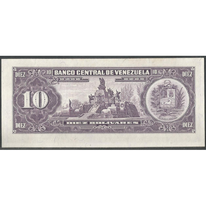 Venezuela 10 Bolivares 3 Nov 1988 G 8 Dig P62 reverso