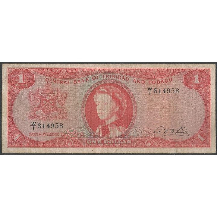 Trinidad y Tobago 1 Dollar L1964 Firma 2 P26b