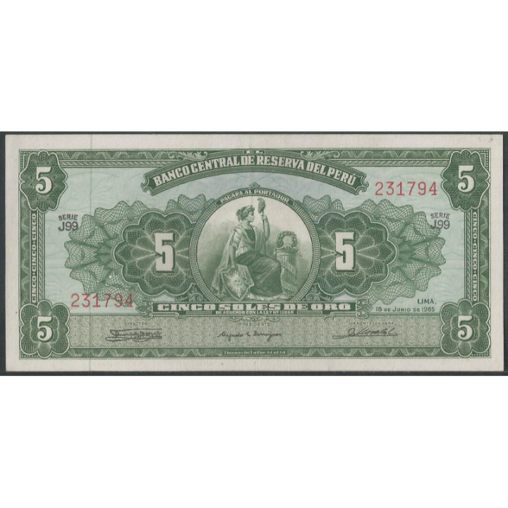 Peru 5 Soles 18 Jun 1965 P83a