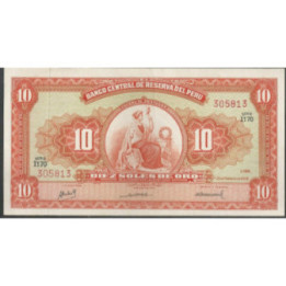 Peru 10 Soles 23 Feb 1968 P84a