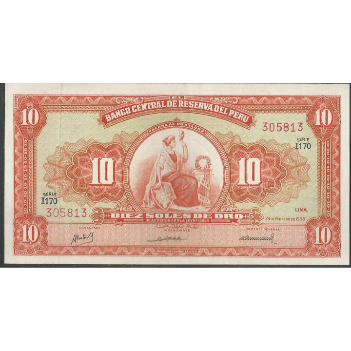 Peru 10 Soles 23 Feb 1968 P84a