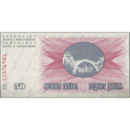 Bosnia & Herzegovina 50 Dinara 1 Jul 1992 P12a
