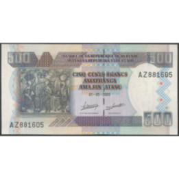 Burundi 500 Francs 1 May 2009 P38e