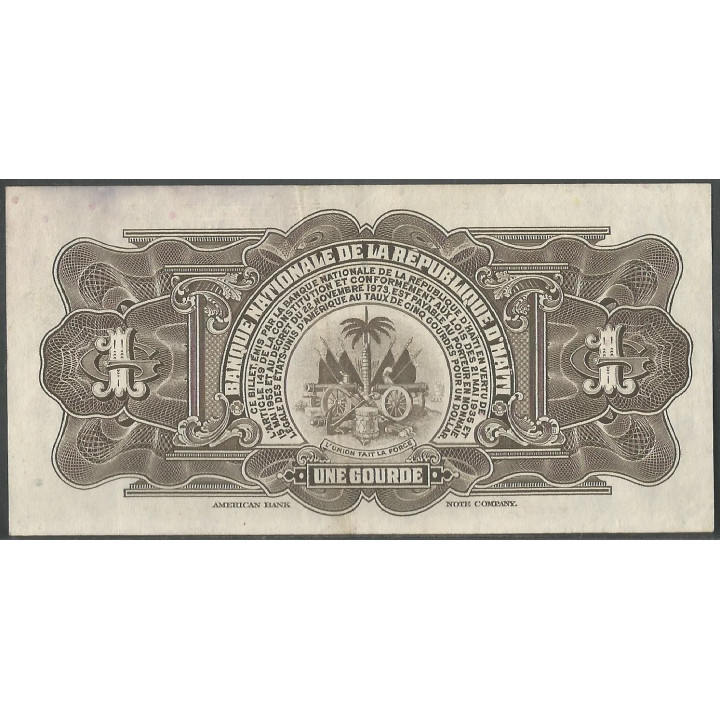 Haiti 1 Gourde L1973 P210 (2-1) reverso