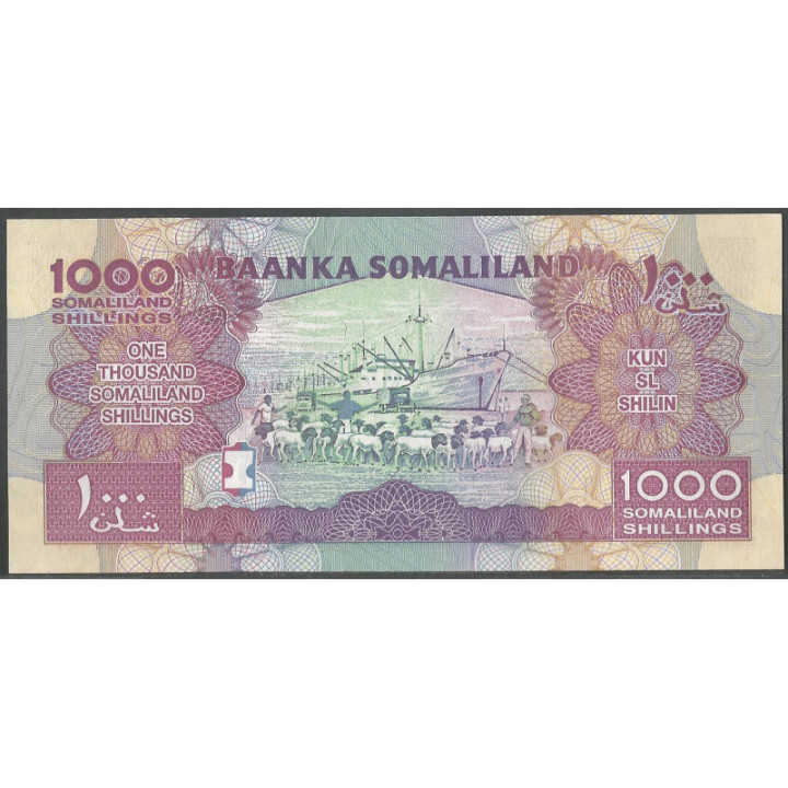 Somaliland 1.000 Shillings 2011 P20a reverso