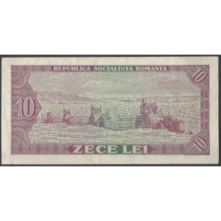 Rumania 10 Lei 1966 P94a reverso