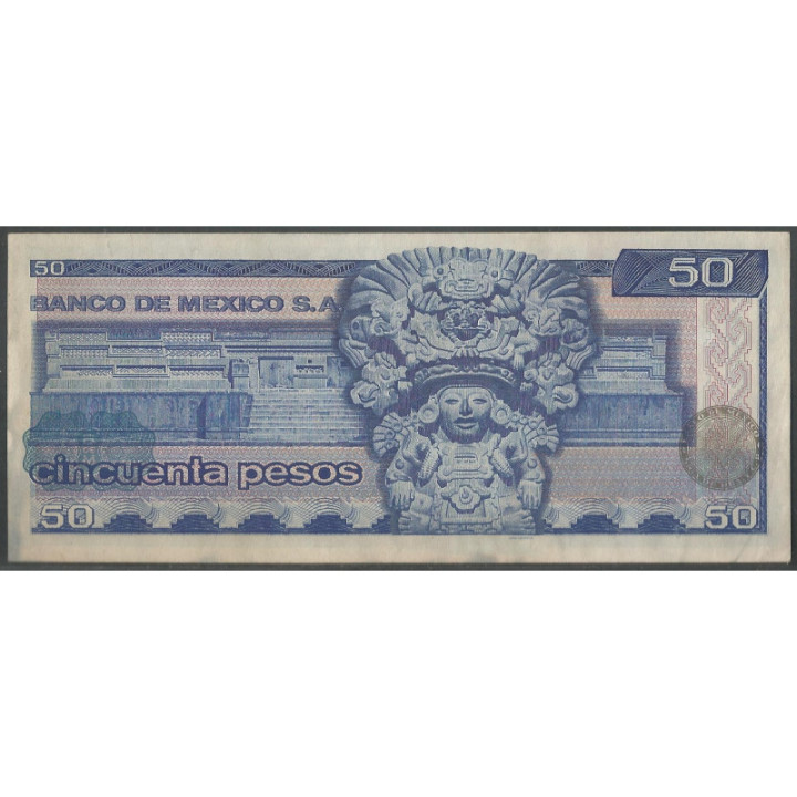 Mexico 50 Pesos 5 Jul 1978 Serie FU P67a reverso