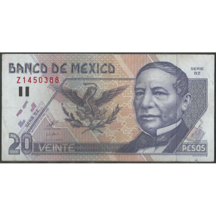 Mexico 20 Pesos 23 Abr 1999 Serie BZ P106d