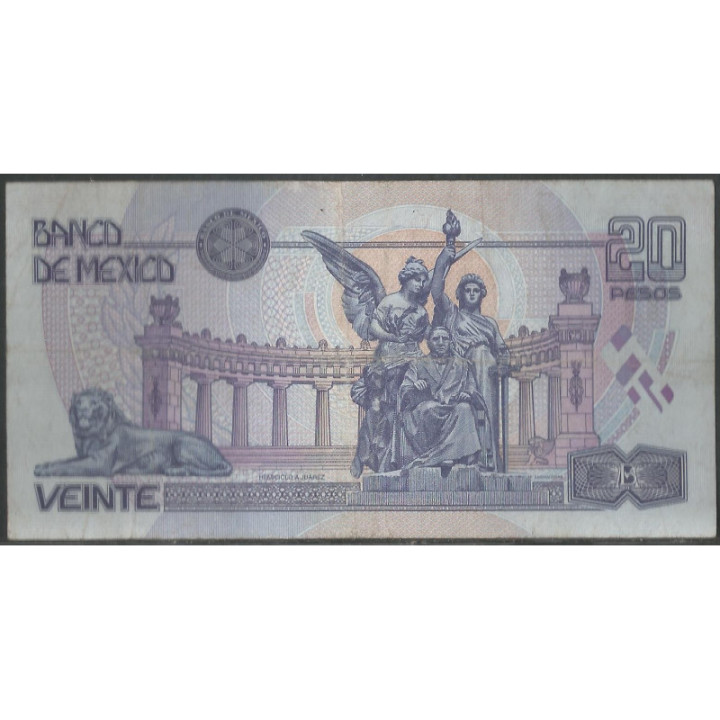 Mexico 20 Pesos 23 Abr 1999 Serie BZ P106d reverso