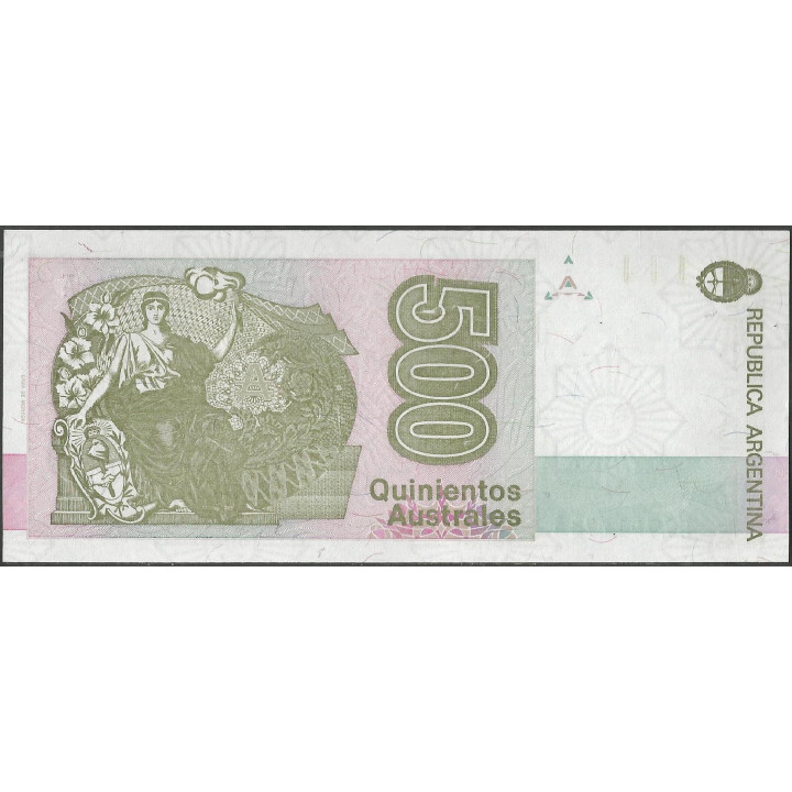 Argentina 500 Australes ND1988-90 Serie A P328b reverso