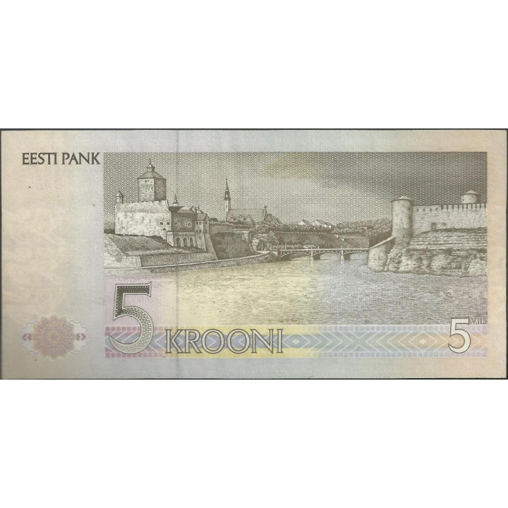 Estonia 5 Krooni 1991 P71a reverso