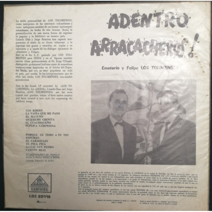 Arracacheros! Adentro - Colombia reverso