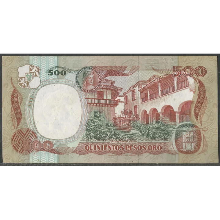 Billete de 500 Pesos 12 Oct 1985 BGW396 reverso