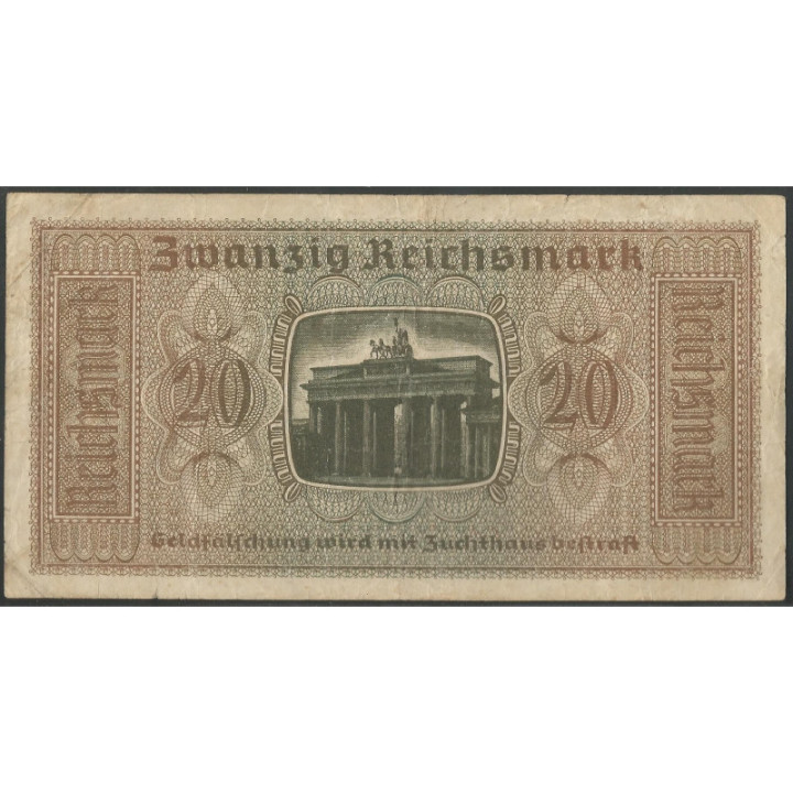 Alemania 3° Reich 20 Reichsmark ND1940-5 PR139 reverso