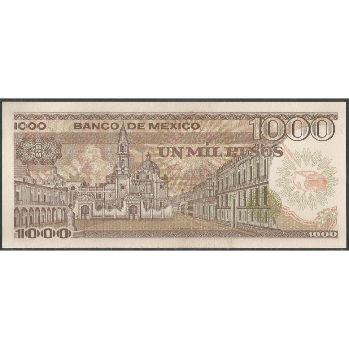 Mexico 1.000 Pesos 30 Oct 1984 Serie WP P81 reverso