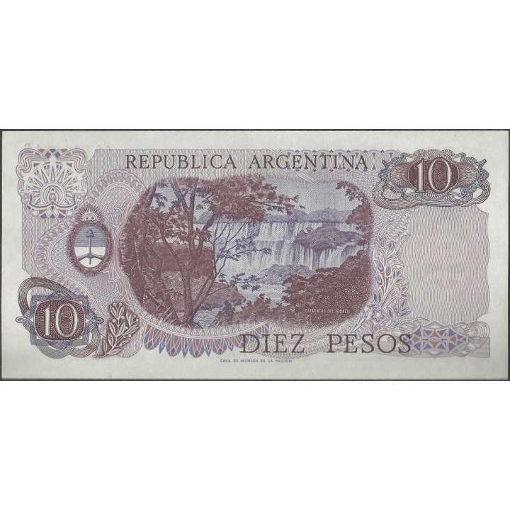 Argentina 10 Pesos ND1973-6 Serie D P295 reverso
