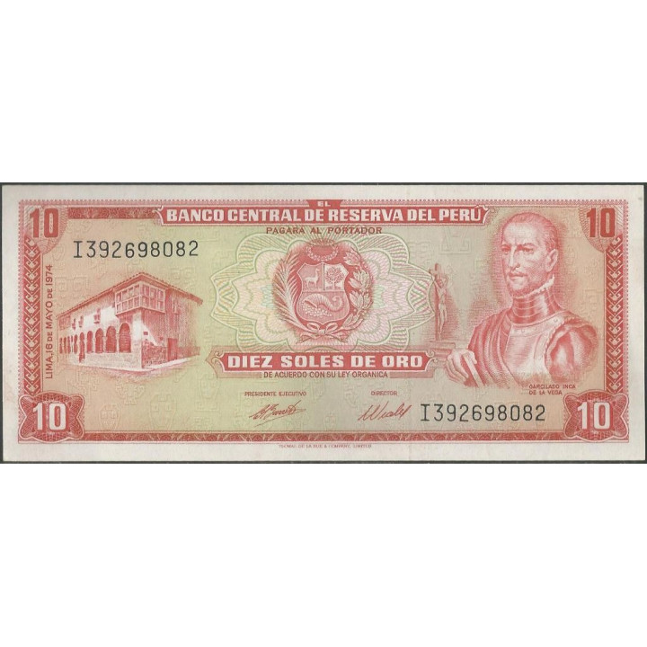 Peru 10 Soles 16 May 1974 P100c