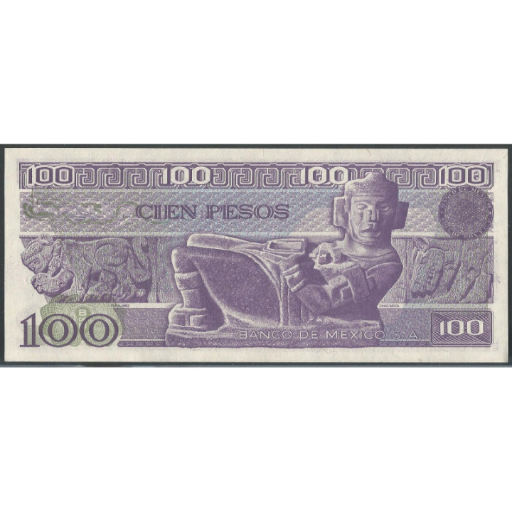 Mexico 100 Pesos 25 Mar 1982 Serie VB P74c reverso
