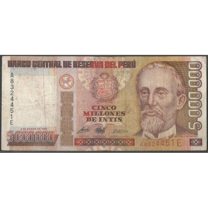 Peru 5.000.000 Intis 5 Ene 1990 P149