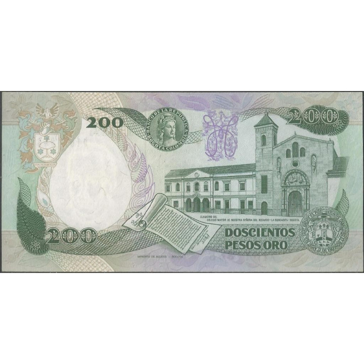 Billete de 200 Pesos 1 Abr 1991 BGW372 reverso