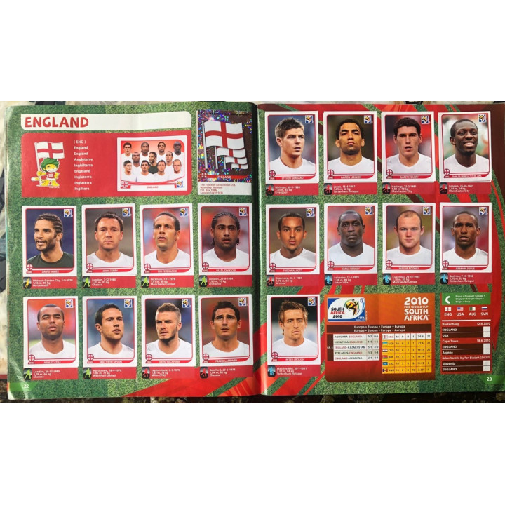 Futbol - Mundial South Africa 2010 Panini reverso
